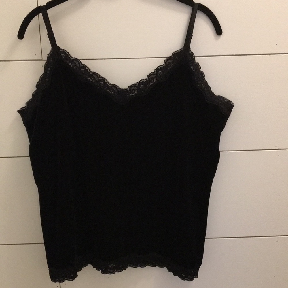 Womens Coldwater Creek Velvet  Cami with shelf bra